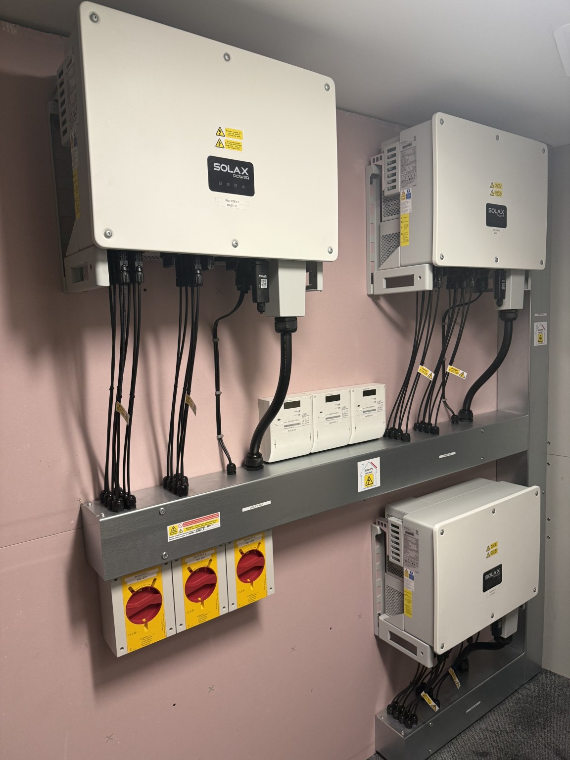 Inverters installed for a Preston office solar system
