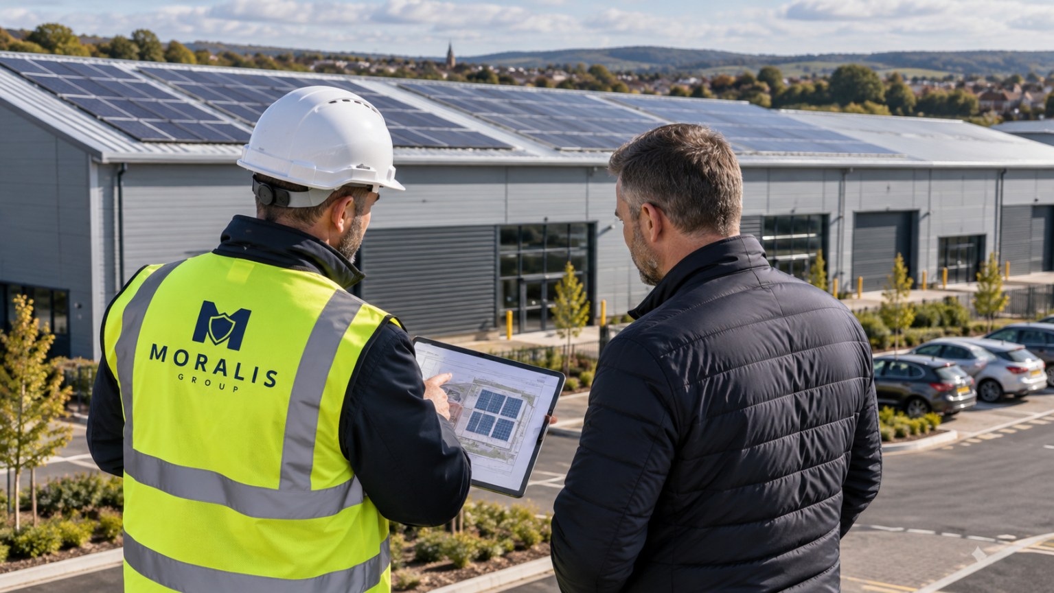Moralis commercial solar consultation with a property owner